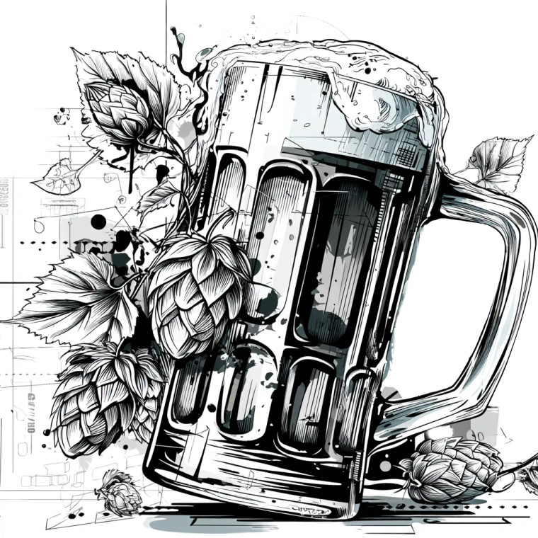 Beer Pint Art Vinyl Car Decal Sticker – Waterproof & UV-Resistant 8"