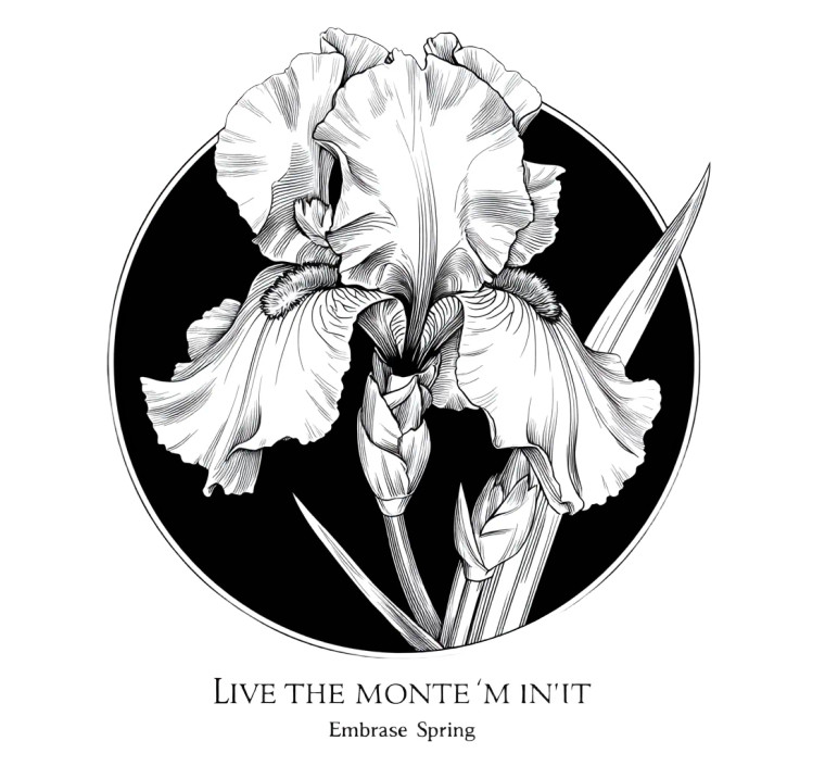 Iris Flower Drawing Vinyl Car Decal Sticker – Waterproof & UV-Resistant 8"