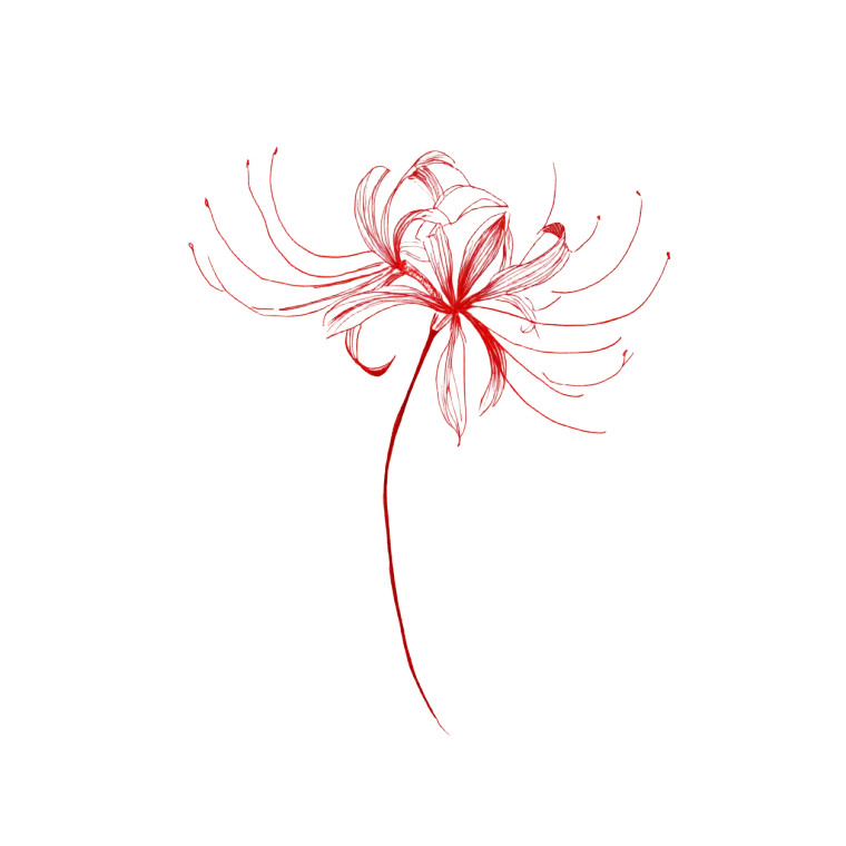Spider Lily Tattoo Vinyl Car Decal Sticker – Waterproof & UV-Resistant 8"