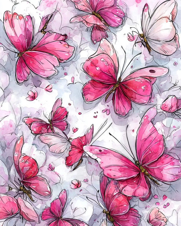 Pink Butterfly Art Vinyl Car Decal Sticker – Waterproof & UV-Resistant 8"