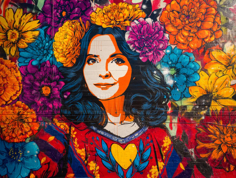 Mexican Flower Woman Vinyl Car Decal Sticker – Waterproof & UV-Resistant 8"