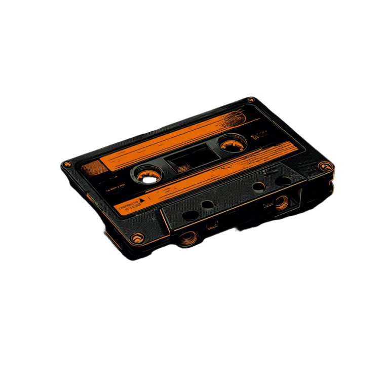 Old Cassette Tape Vinyl Car Decal Sticker – Waterproof & UV-Resistant 8"