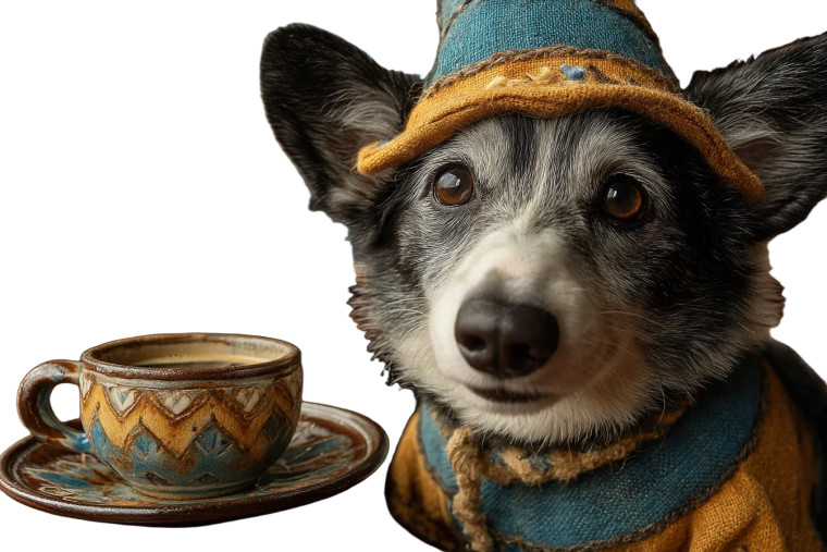 Wizard Corgi Coffee Vinyl Car Decal Sticker – Waterproof & UV-Resistant 8"