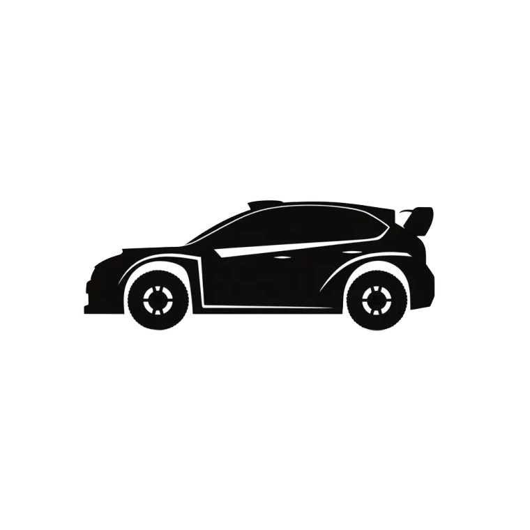 Rally Car Icon Vinyl Car Decal Sticker – Waterproof & UV-Resistant 8"