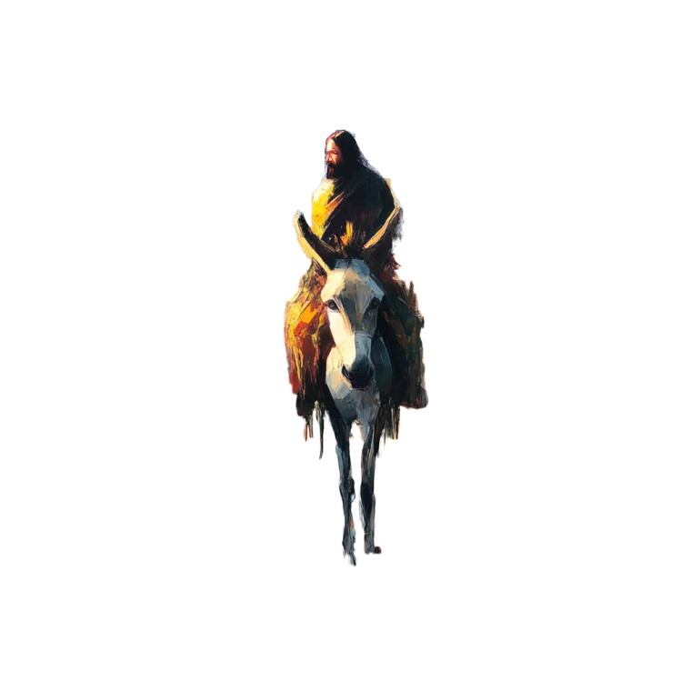 Jesus On Donkey V2 Vinyl Car Decal Sticker – Waterproof & UV-Resistant 8"