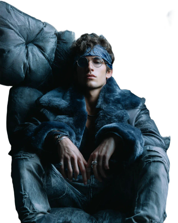 Bohemian Male Model Vinyl Car Decal Sticker – Waterproof & UV-Resistant 8"