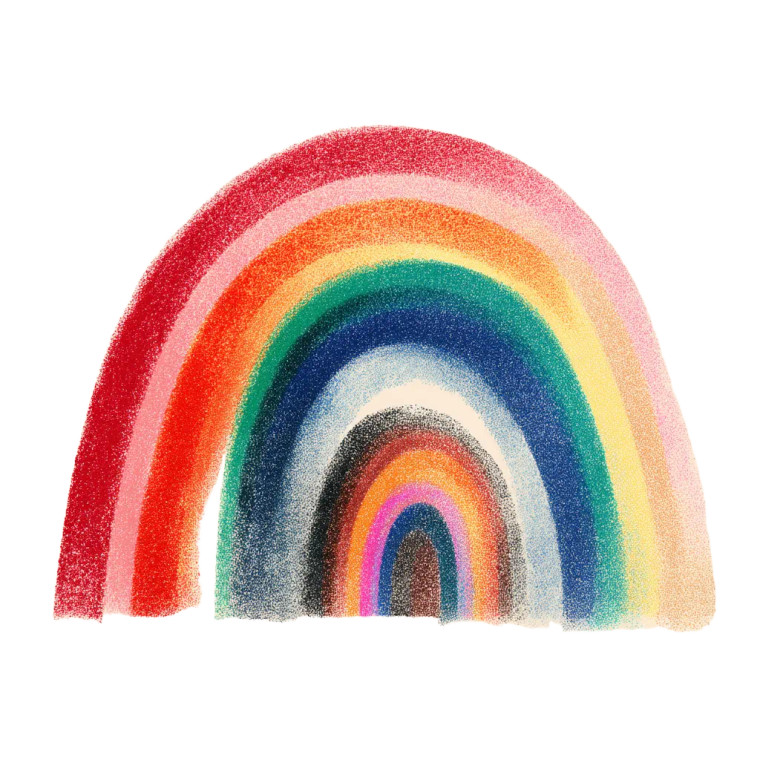 Childish Rainbow Drawing Vinyl Car Decal Sticker – Waterproof & UV-Resistant 8"