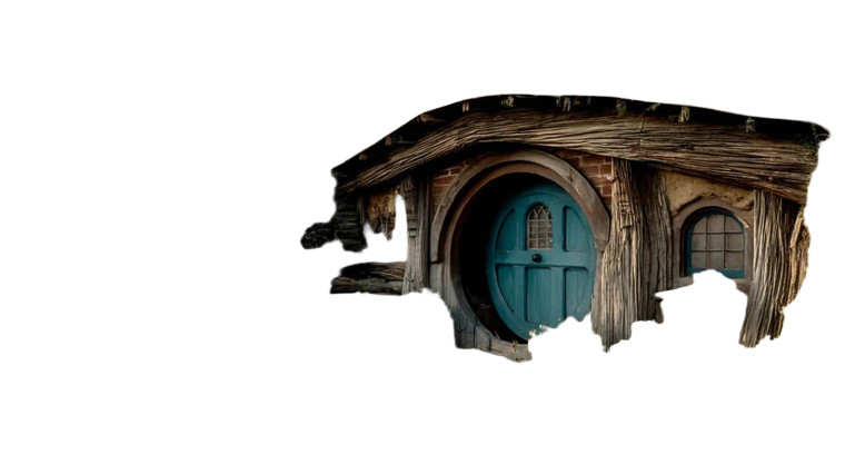 Hobbit House Sunset Vinyl Car Decal Sticker – Waterproof & UV-Resistant 8"