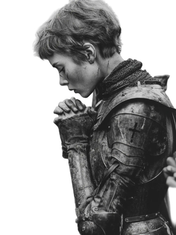 Joan Of Arc Praying Vinyl Car Decal Sticker – Waterproof & UV-Resistant 8"