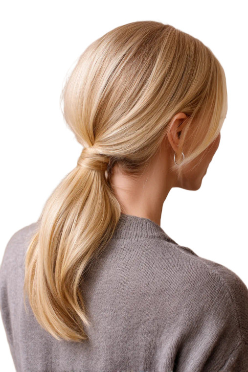 Elegant Blonde Ponytail Vinyl Car Decal Sticker – Waterproof & UV-Resistant 8"