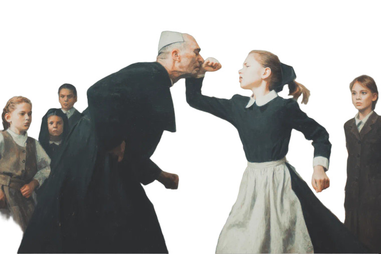 Nun Punches Priest Vinyl Car Decal Sticker – Waterproof & UV-Resistant 8"