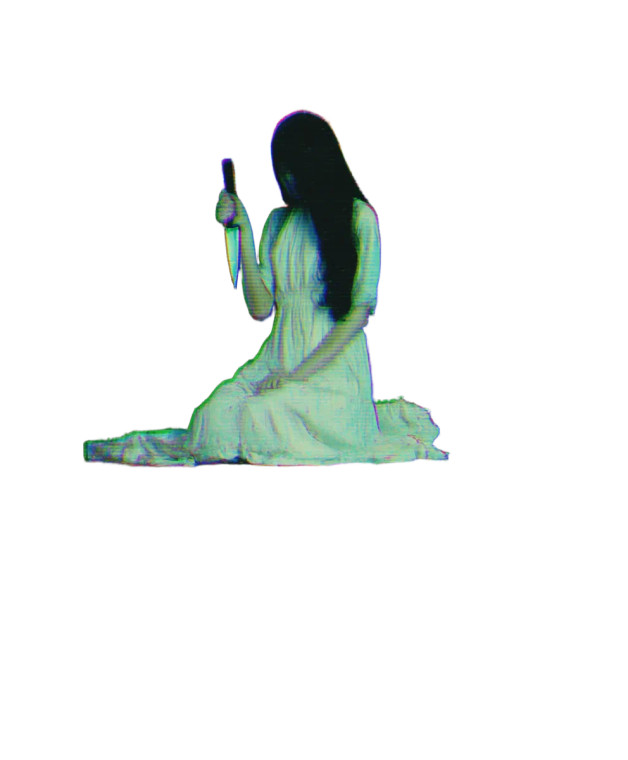 Glitched Vaporwave Woman Vinyl Car Decal Sticker – Waterproof & UV-Resistant 8"