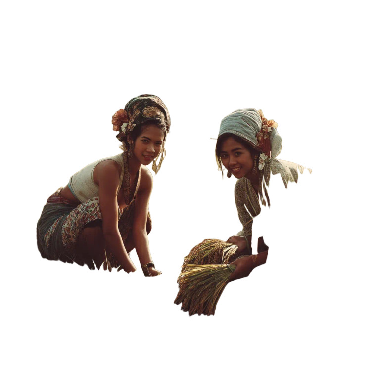 Balinese Rice Workers Vinyl Car Decal Sticker – Waterproof & UV-Resistant 8"