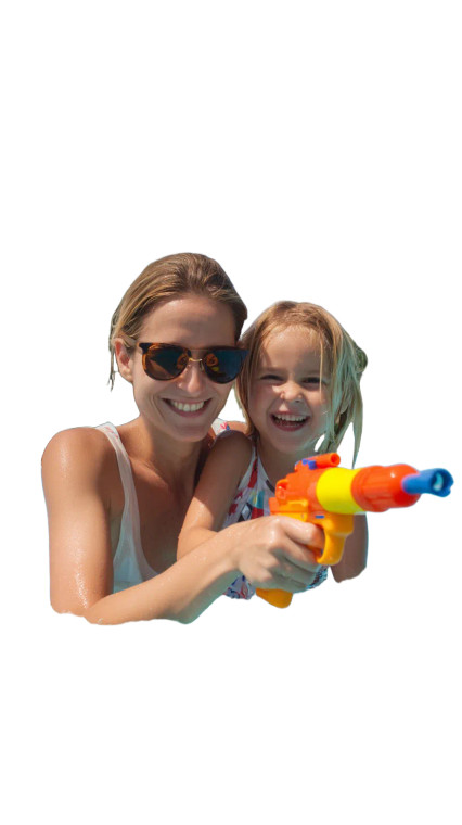 Mother And Child Play Vinyl Car Decal Sticker – Waterproof & UV-Resistant 8"