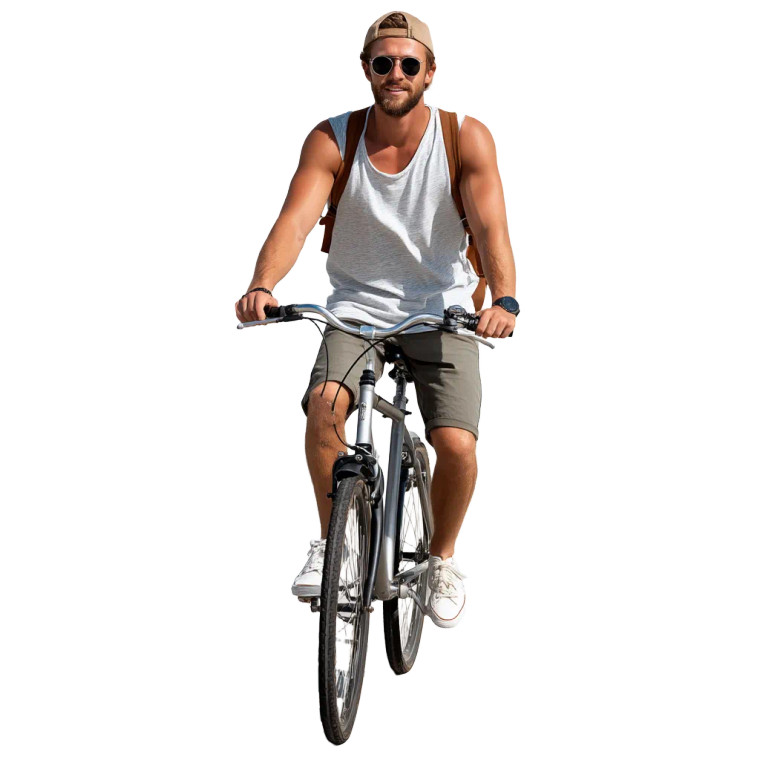 Cycling Young Man Vinyl Car Decal Sticker – Waterproof & UV-Resistant 8"