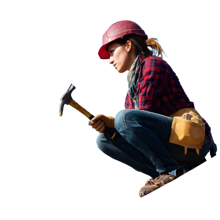 Female Roofer Vinyl Car Decal Sticker – Waterproof & UV-Resistant 8"