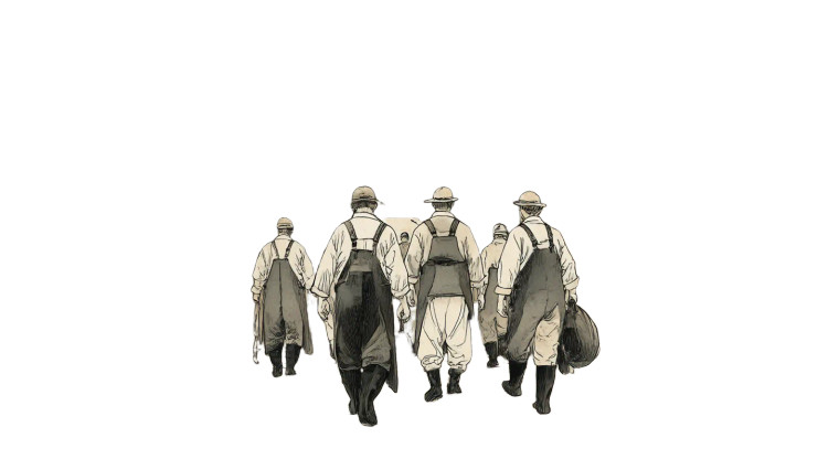 Korean Fishermen Entering Storehouse Vinyl Car Decal Sticker – Waterproof & UV-Resistant 8"