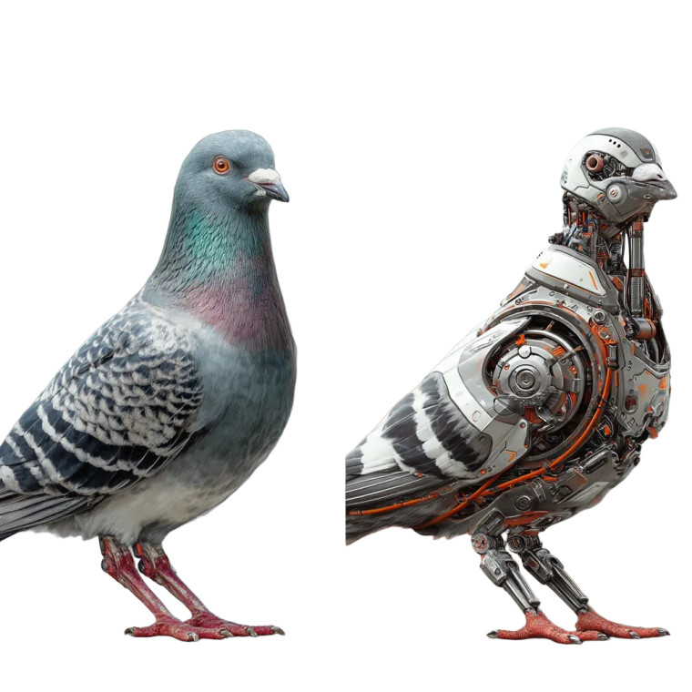 Robotic Pigeon Vinyl Car Decal Sticker – Waterproof & UV-Resistant 8"