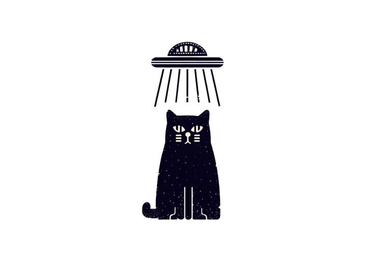 Cat In Ufo Vinyl Car Decal Sticker – Waterproof & UV-Resistant 8"