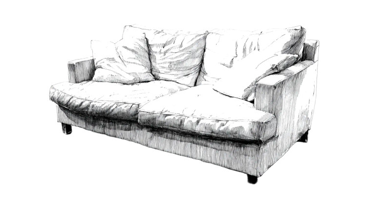 Sofa Sketch Vinyl Car Decal Sticker – Waterproof & UV-Resistant 8"