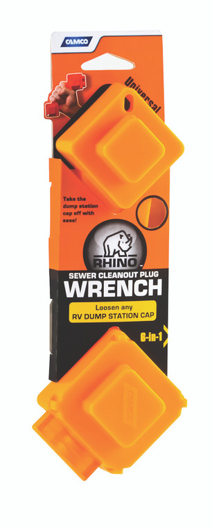 Universal Sewer Cleanout Wrench | Works on RhinoFLEX Plugs | Easy Grip Handle & Warranty