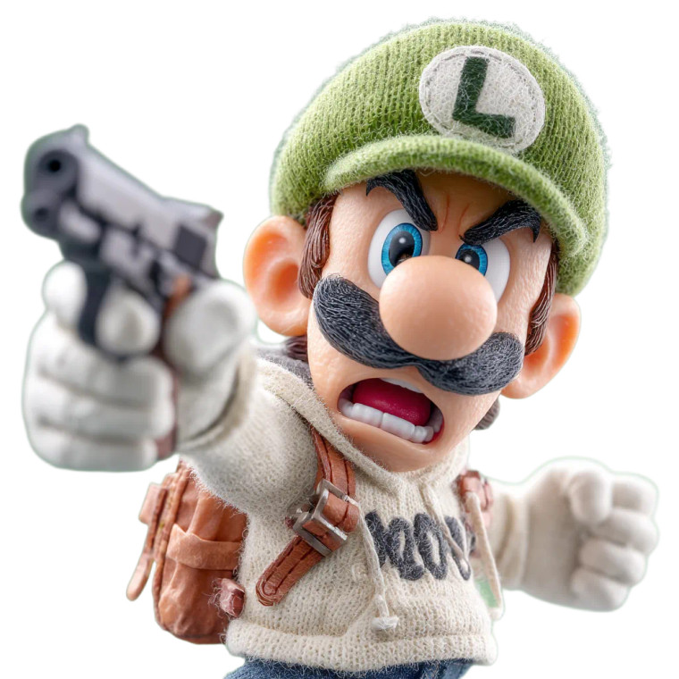 Luigi With Pistol V5 Vinyl Car Decal Sticker – Waterproof & UV-Resistant 8"