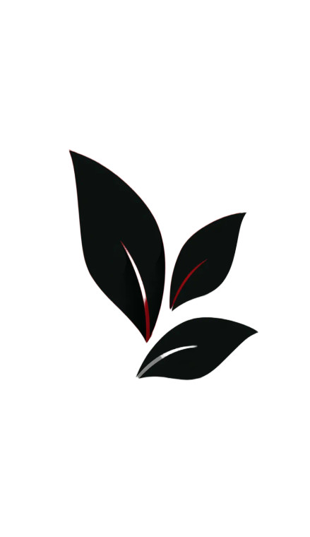 Stylized Black Leaves Vinyl Car Decal Sticker – Waterproof & UV-Resistant 8"
