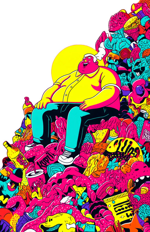 Junk Food King Vinyl Car Decal Sticker – Waterproof & UV-Resistant 8"