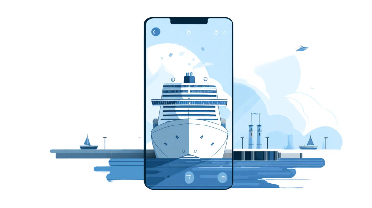 Cruise Ship Dock Vinyl Car Decal Sticker – Waterproof & UV-Resistant 8"