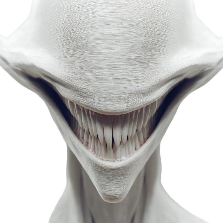 Predatory Smile Creature Vinyl Car Decal Sticker – Waterproof & UV-Resistant 8"