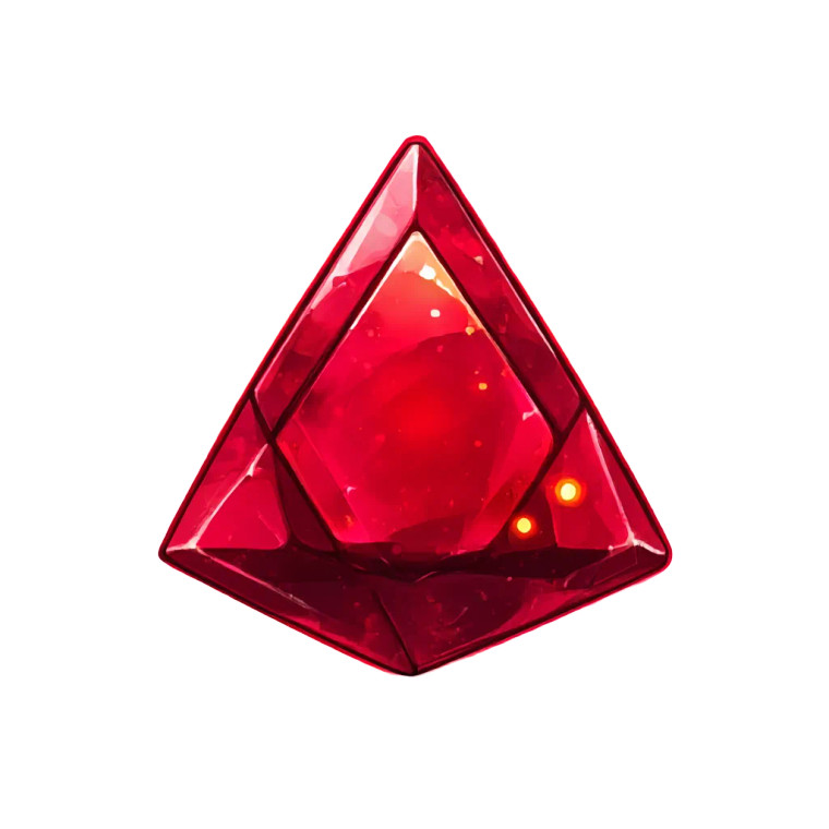 Glowing Ruby Crystal Vinyl Car Decal Sticker – Waterproof & UV-Resistant 8"