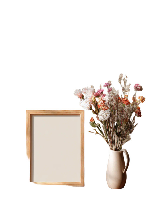 Wooden Frame Bouquet Vinyl Car Decal Sticker – Waterproof & UV-Resistant 8"
