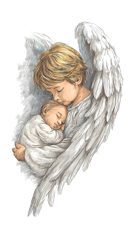 Angel And Newborn Vinyl Car Decal Sticker – Waterproof & UV-Resistant 