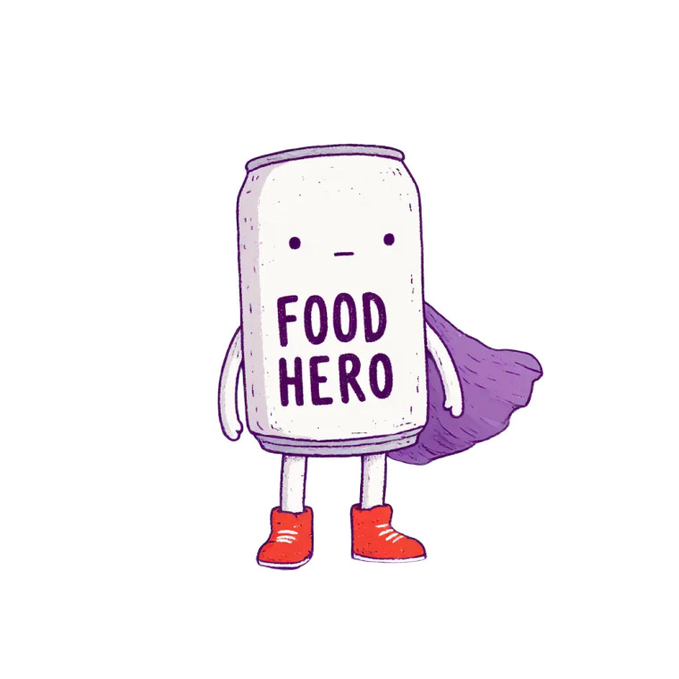 Food Hero Can Vinyl Car Decal Sticker – Waterproof & UV-Resistant 8"