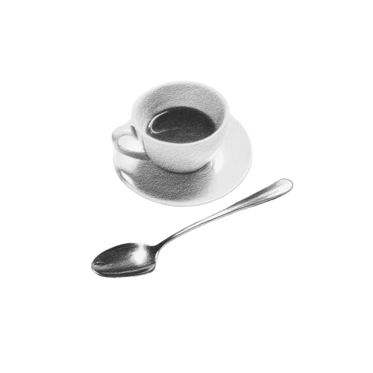 Espresso Cup Sketch Vinyl Car Decal Sticker – Waterproof & UV-Resistant 8"