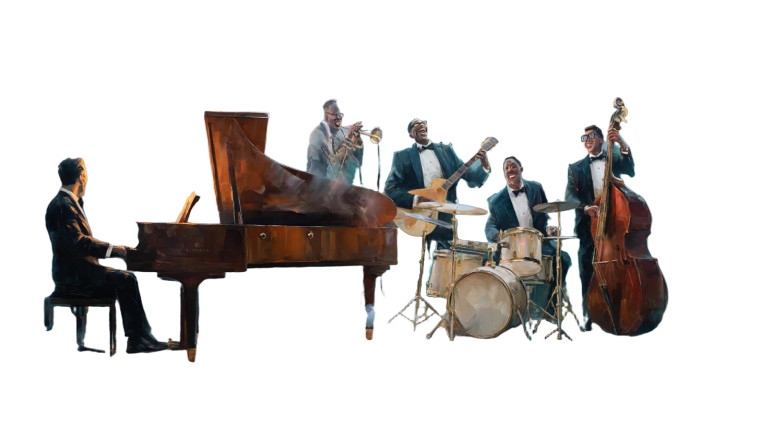 Classic Jazz Band Vinyl Car Decal Sticker – Waterproof & UV-Resistant 8"