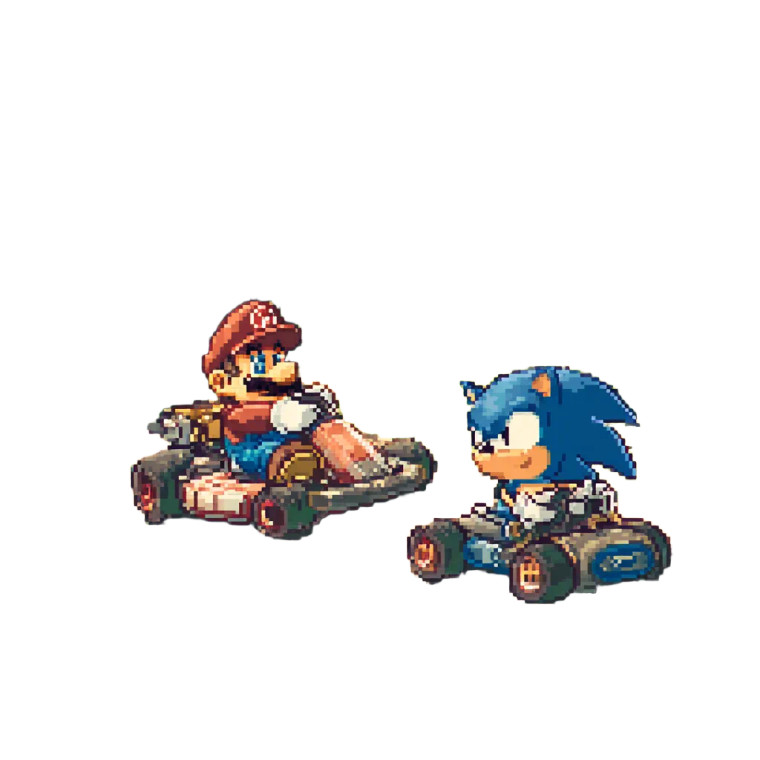 Mario Vs Sonic Race V2 Vinyl Car Decal Sticker – Waterproof & UV-Resistant 8"