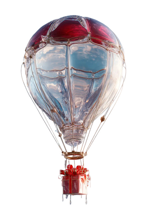 Crystal Hot Air Balloon Vinyl Car Decal Sticker – Waterproof & UV-Resistant 8"