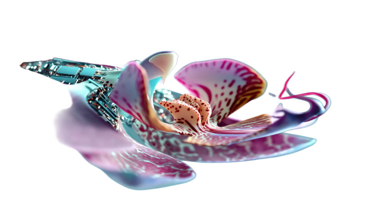 Futuristic Orchid Circuit Vinyl Car Decal Sticker – Waterproof & UV-Resistant 8"