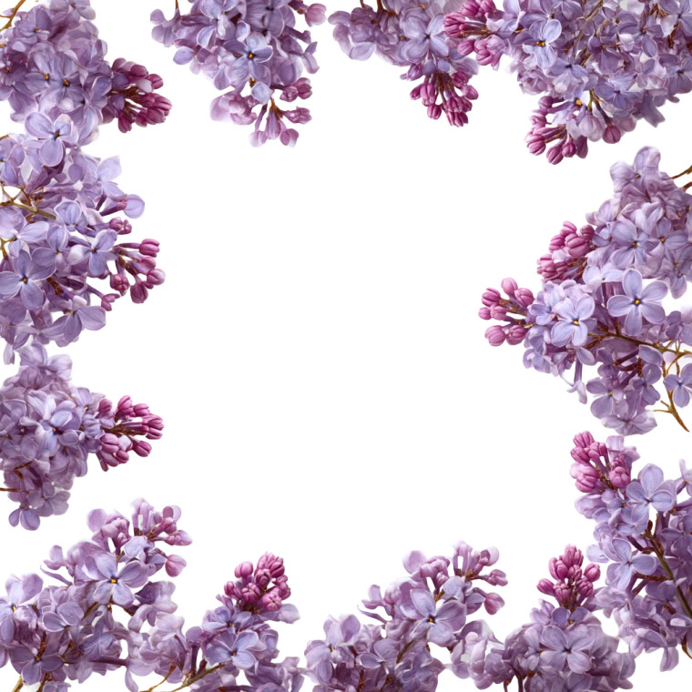 Lilac Flower Frame Vinyl Car Decal Sticker – Waterproof & UV-Resistant 8"