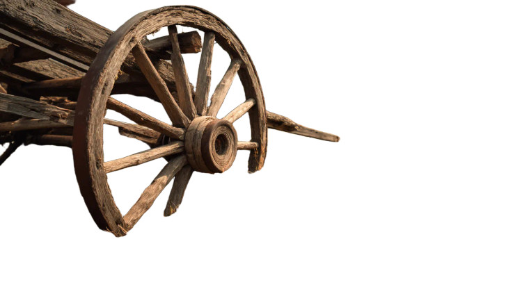 Spinning Wooden Wheel Vinyl Car Decal Sticker – Waterproof & UV-Resistant 8"