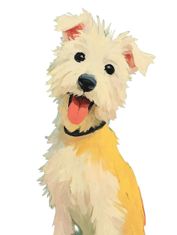 Happy Dog V3 Vinyl Car Decal Sticker – Waterproof & UV-Resistant 8"