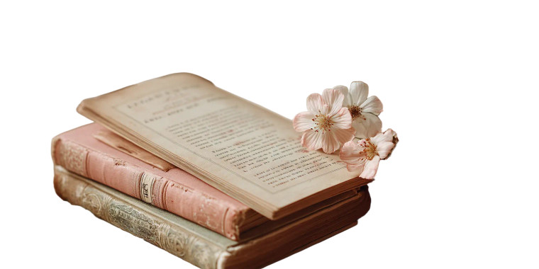 Pink Vintage Book Vinyl Car Decal Sticker – Waterproof & UV-Resistant 8"