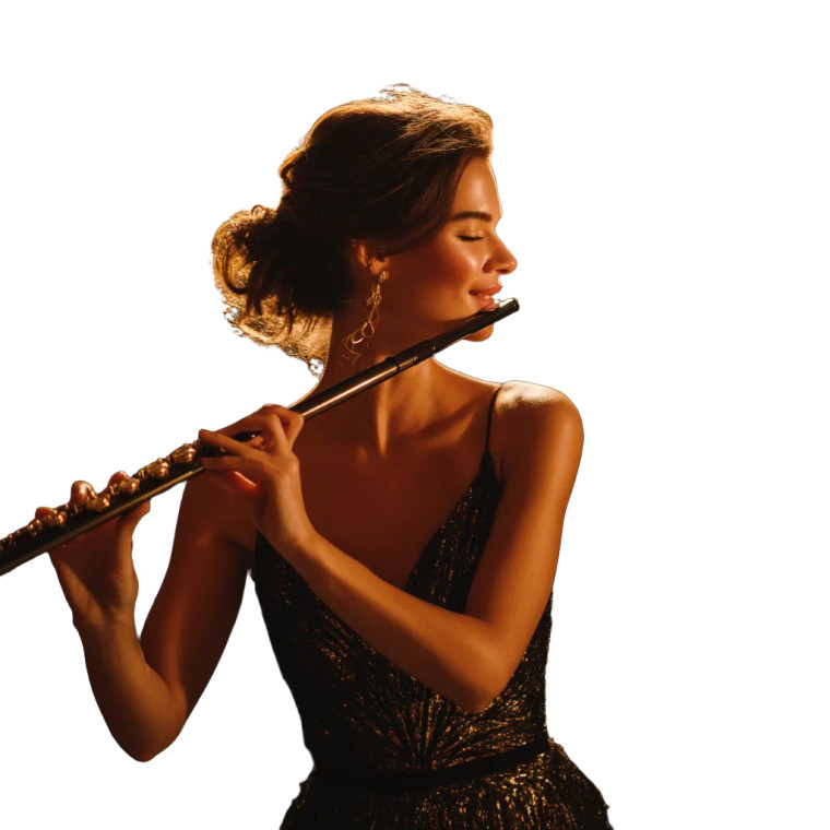 Flute Player Vinyl Car Decal Sticker – Waterproof & UV-Resistant 8"