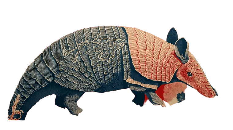 Armadillo Floral Print Vinyl Car Decal Sticker – Waterproof & UV-Resistant 8"