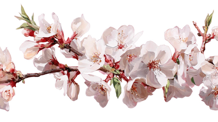 Sakura Branch Close-Up Vinyl Car Decal Sticker – Waterproof & UV-Resistant 8"