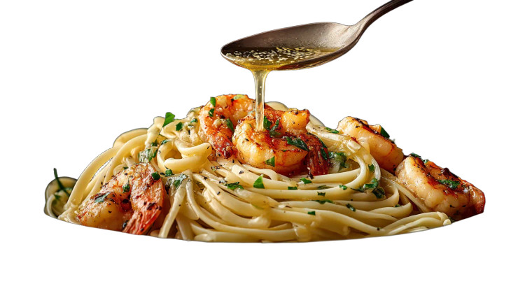 Linguine With Shrimp Vinyl Car Decal Sticker – Waterproof & UV-Resistant 8"