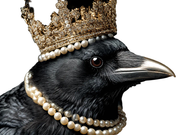 Majestic Crowned Crow Vinyl Car Decal Sticker – Waterproof & UV-Resistant 8"