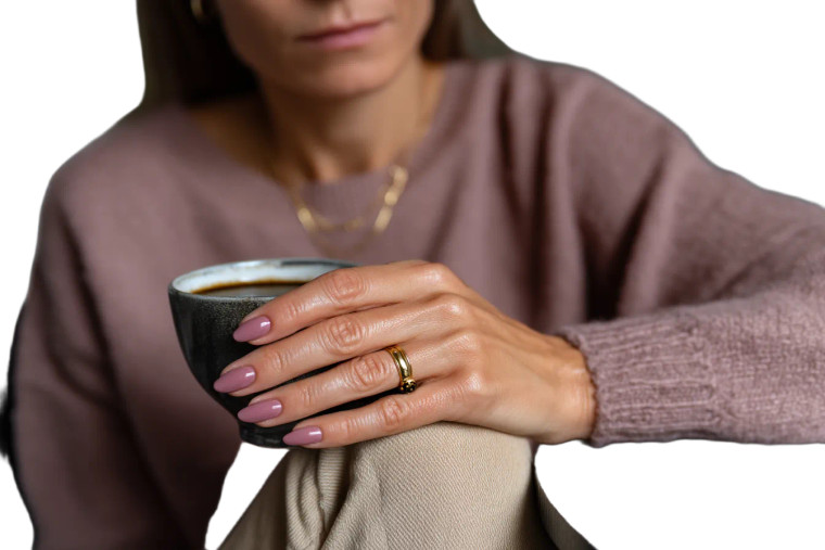 Woman With Coffee V3 Vinyl Car Decal Sticker – Waterproof & UV-Resistant 8"