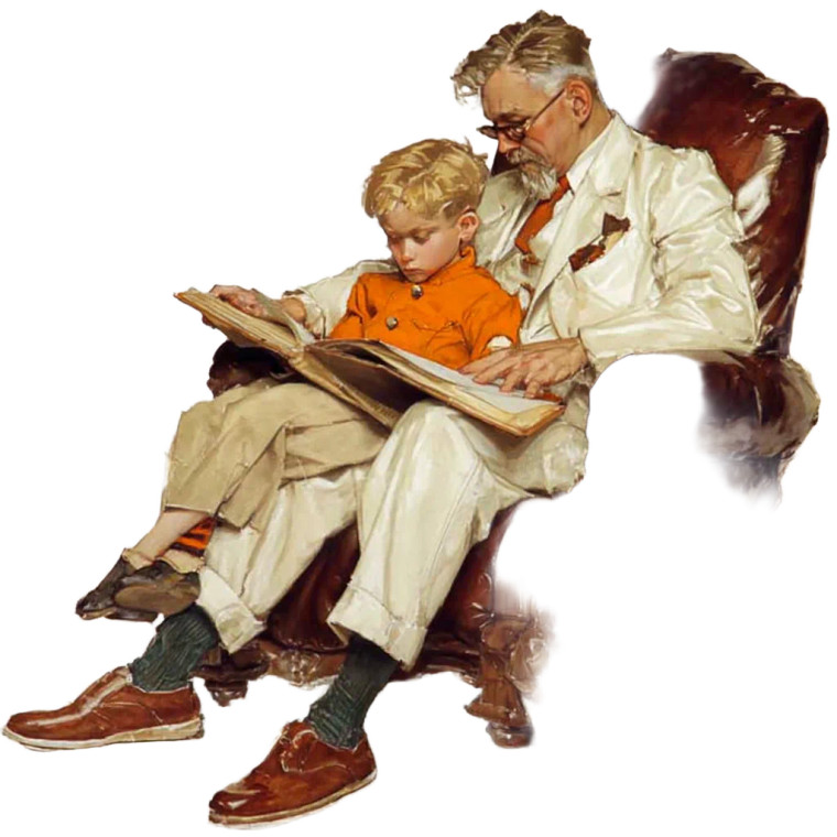 Father Reading Aloud Vinyl Car Decal Sticker – Waterproof & UV-Resistant 8"